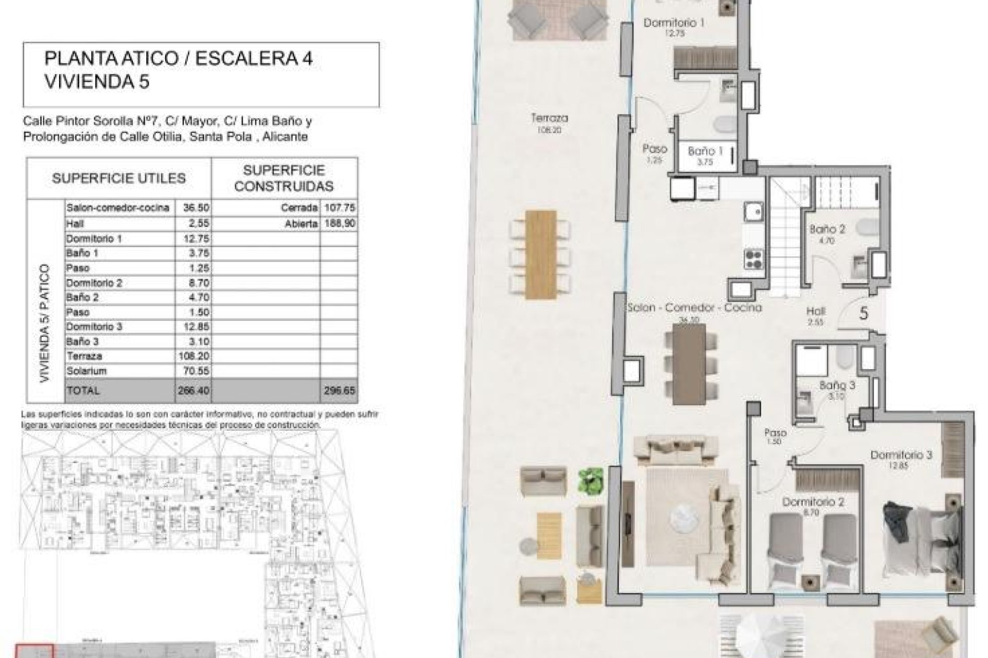 Nýbygging - Þakíbúð -
Santa Pola - Estacion de autobuses